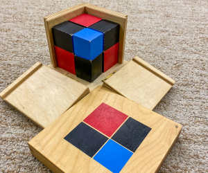 montessori sensor material binominar cube